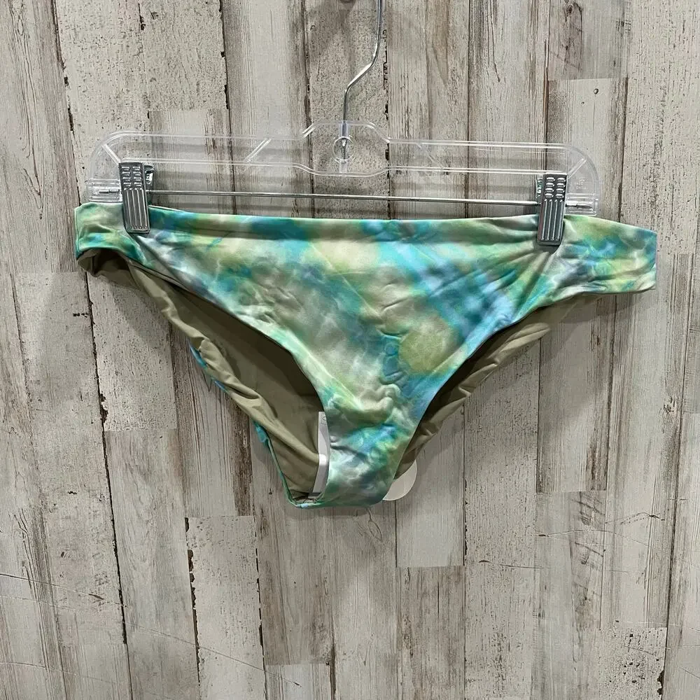 New! Prana Gemma Reversible Bikini Bottom Mirage Green Womens Size Large